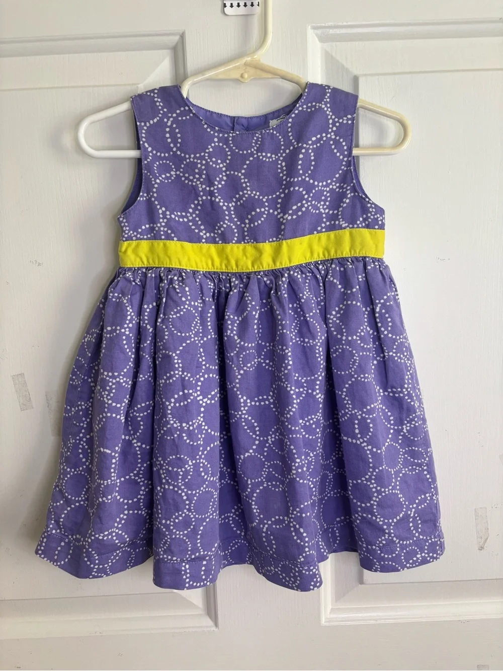 Carter's Purple Dress with White Dot Pattern and Yellow Waistband